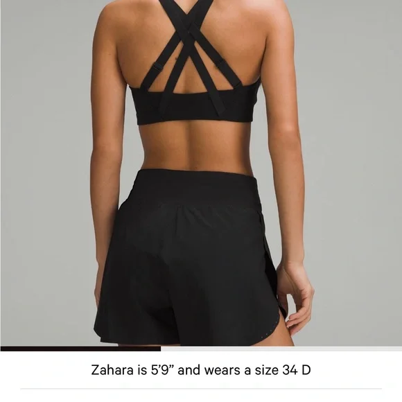 Lululemon Energy Black Zip-Front Sports Bra-high support